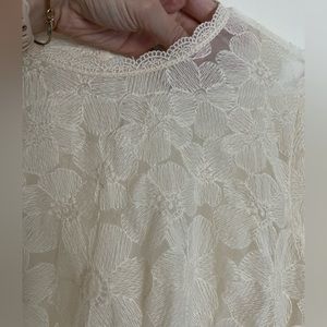 Cream lace long sleeve